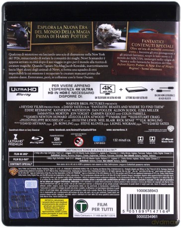 Fantastic Beasts and Where to Find Them (Fantastyczne zwierzęta i jak je znaleźć) [Blu-Ray 4K]+[Blu-Ray]