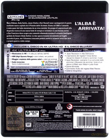 Dawn of the Planet of the Apes (Ewolucja planety małp) [Blu-Ray 4K]+[Blu-Ray]