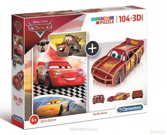 CLEMENTONI 104 el. + 3D model Cars [PUZZLE]