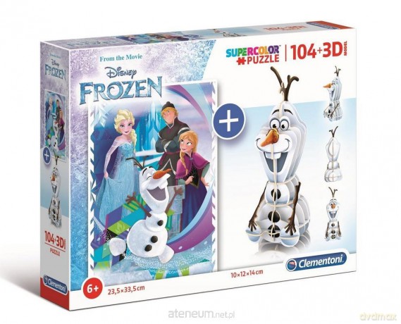 CLEMENTONI 104 el. + 3D model Frozen [PUZZLE]