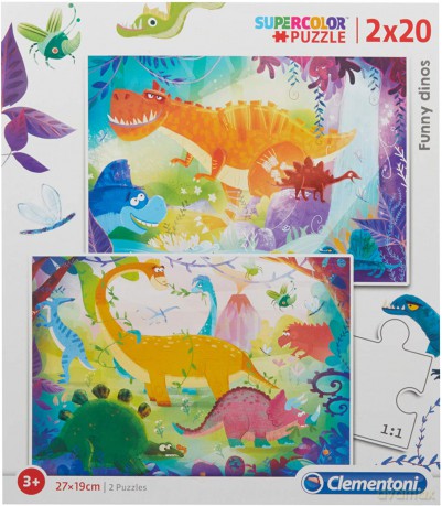 CLEMENTONI 2x20 el. Funny Dinos [PUZZLE]