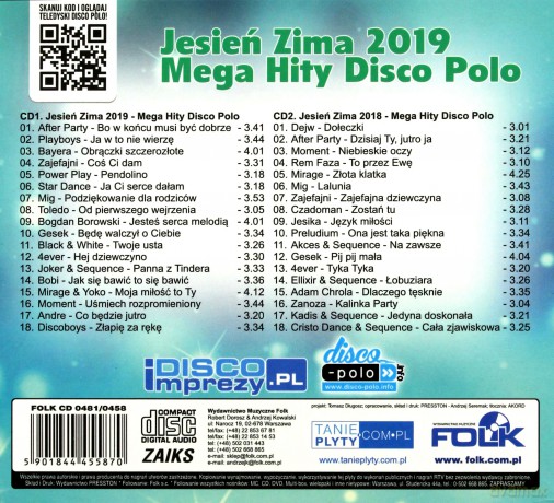 Jesień Zima 2019 Hity Disco Polo [CD]