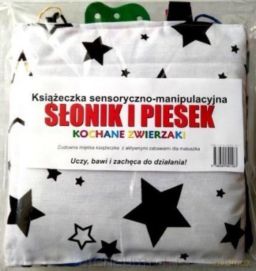 Książeczka sensoryczno-manipulacyjna. Słonik i piesek