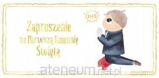 Zaproszenie - Komunia chłopiec złoty (10 szt.)