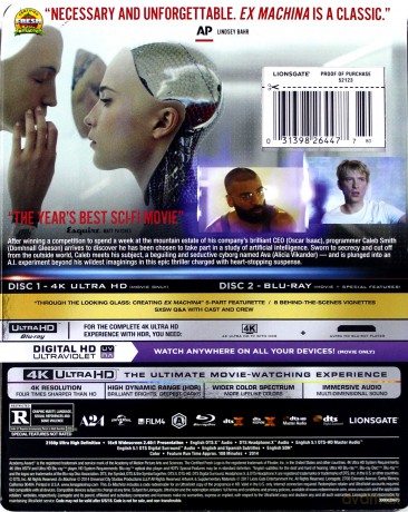 Ex Machina [Blu-Ray 4K]+[Blu-Ray]