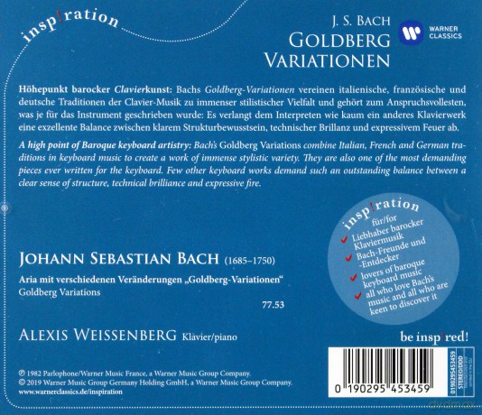 Weissenberg: Inspiration: Bach: Goldberg Variations [CD]