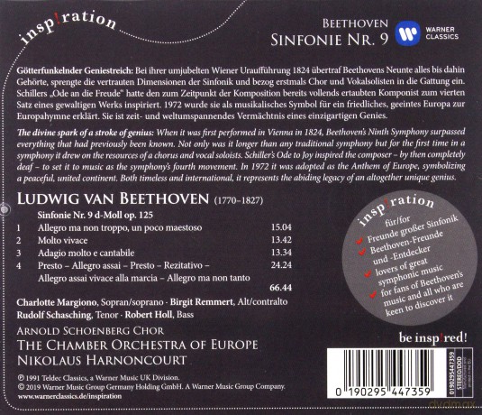 Nikolaus Harnoncourt: Inspiration: Beethoven: Symphony No. 9 [CD]