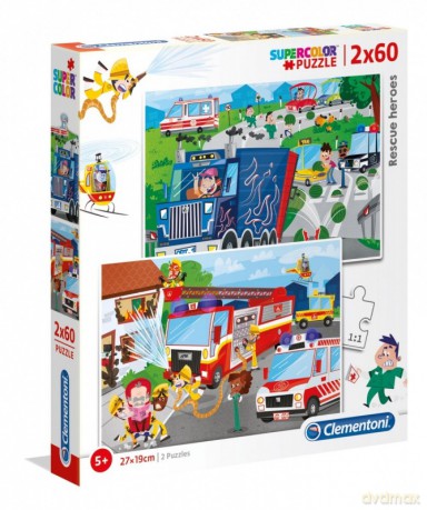 CLEMENTONI 2 x 60 el. Super Kolor - Rescue Heroes [PUZZLE]