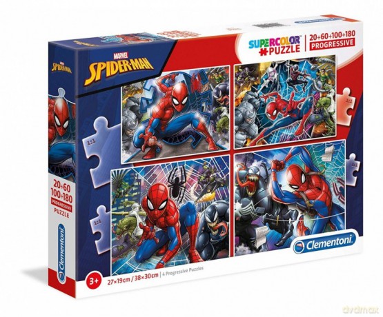 CLEMENTONI 20+60+100+180 el. Super Kolor - Spider-Man [PUZZLE]
