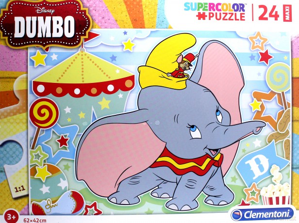 CLEMENTONI 24 el. Maxi Super Kolor - Dumbo [PUZZLE]