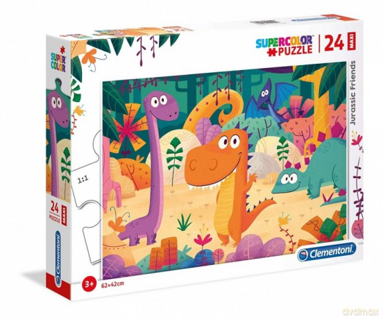CLEMENTONI 24 el. Maxi Super Kolor - Jurajscy Przyjaciele [PUZZLE]