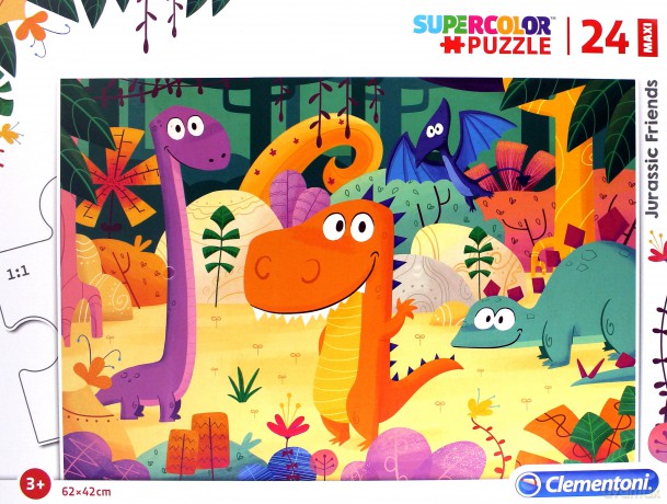 CLEMENTONI 24 el. Maxi Super Kolor - Jurajscy Przyjaciele [PUZZLE]