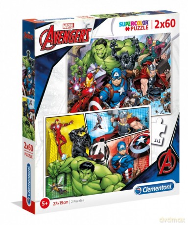 CLEMENTONI 2x60 el. Super Kolor - Avengers [PUZZLE]
