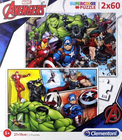 CLEMENTONI 2x60 el. Super Kolor - Avengers [PUZZLE]