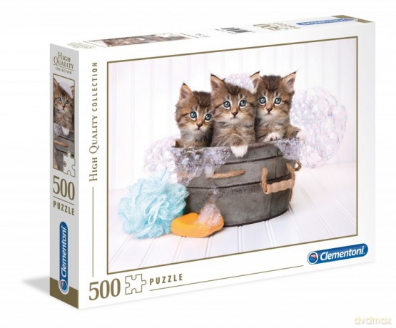 CLEMENTONI 500 el. High Quality Kittens and Soap [PUZZLE]
