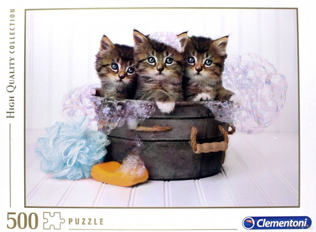 CLEMENTONI 500 el. High Quality Kittens and Soap [PUZZLE]
