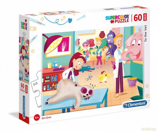 CLEMENTONI 60 el. Maxi Super Kolor - Do weterynarza [PUZZLE]