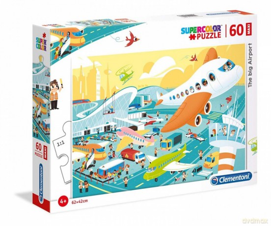 CLEMENTONI 60 el. Maxi Super Kolor - Wielkie lotnisko [PUZZLE]