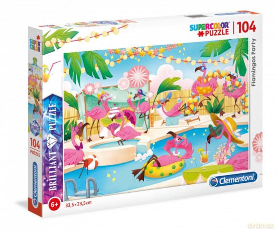 CLEMENTONI Brilliant 104 el. - Impreza Flamingów [PUZZLE]
