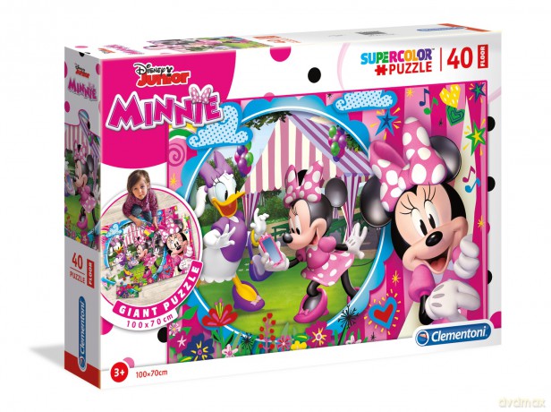 CLEMENTONI podłogowe 40 el. Super Kolor - Minnie [PUZZLE]