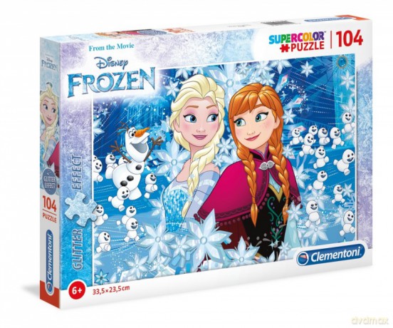 CLEMENTONI z brokatem 104 el. - Kraina Lodu [PUZZLE]