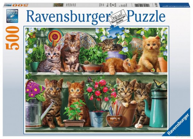 RAVENSBURGER 500 el. - Koty na półce [PUZZLE]