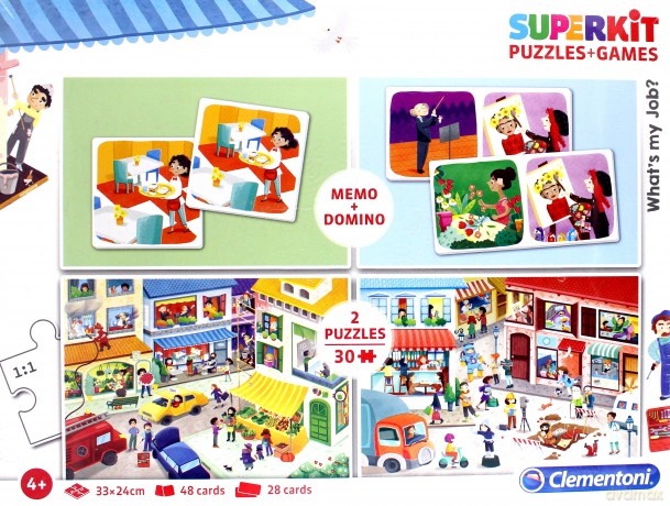 Zestaw Superkit Whats the job 2x30 elementów + MEMO + DOMINO [GRA]