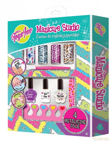Manicure studio zestaw z folią metaliczną