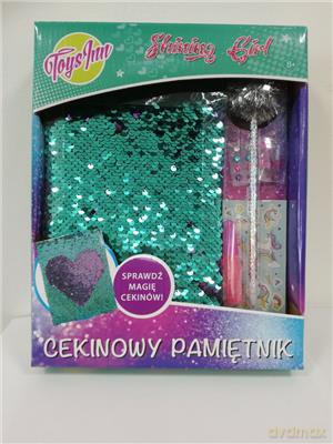 Pamiętnik cekinowy niebieski