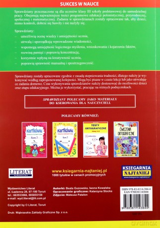 Sprawdziany klasa 3. Język polski, środowisko, matematyka [KSIĄŻKA]