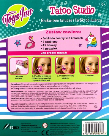 Zestaw farb do twarzy i tatuaże