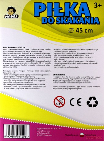 Madej Pilka do skakania z rogami Flaming 45 cm