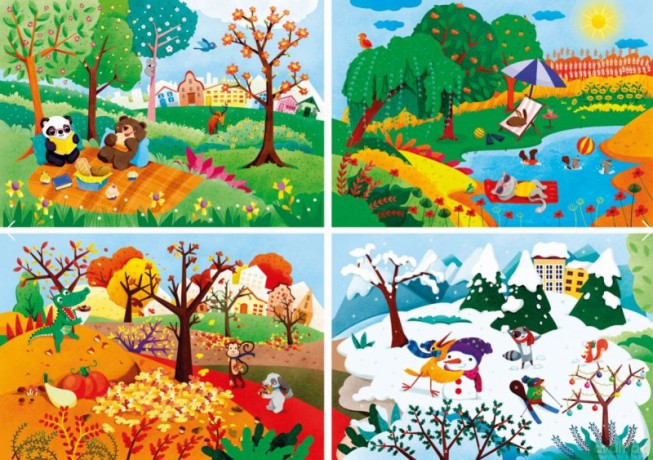 Puzzle 20+60+100+180 elementów 4 Pory Roku [PUZZLE]