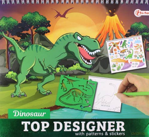 Symag TOITOYS Szkicownik Dino z naklejkami
