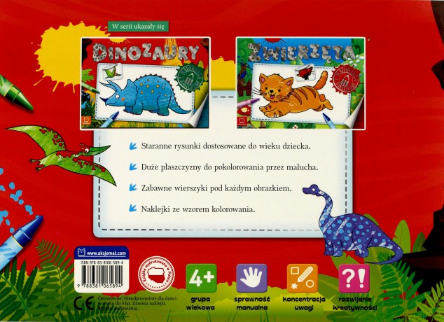 Dinozaury. Malowanka z naklejkami [KSIĄŻKA]