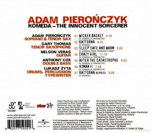 Adam Pierończyk: Komeda - The Innocent Sorcerer [CD]