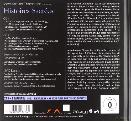 Charpentier: Histoires Sacrees Ensemble Correspondances Dauce [2CD]