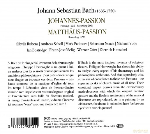 Bach: Johannes Matthaus Passion Herreweghe [5CD]