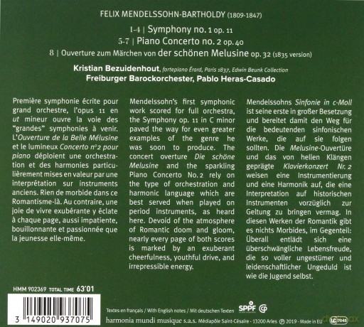 Mendelssohn: Piano Concerto No 2 Bezuidenhout Heras-Casado (digipack) [CD]