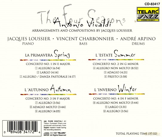 Jacques Loussier: Vivaldi:Four Seasons [CD]