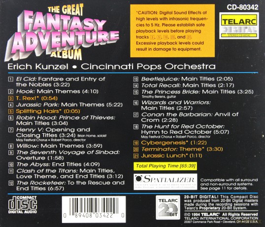 Kunzel/Cpo: The Great Fantasy Adventure [CD]