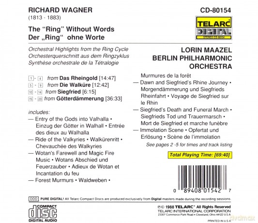Maazel/Berlin: Wagner - Ring W/Out Words [CD]