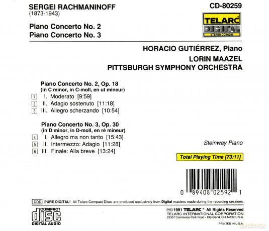 Maazel/Pitts/Gutierrez: Rach:Pno Cnc 2&3 [CD]