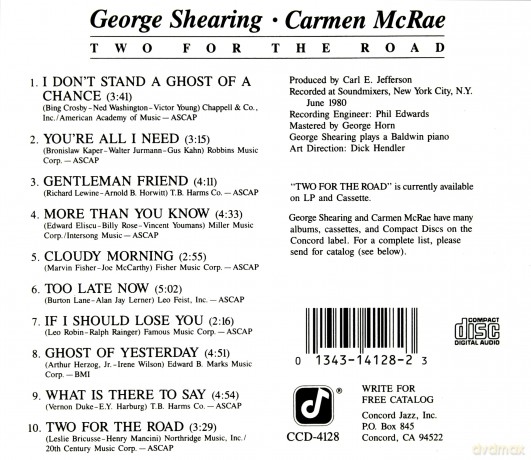 Mcrae: C With Shearing - G - Two For The Road [CD]