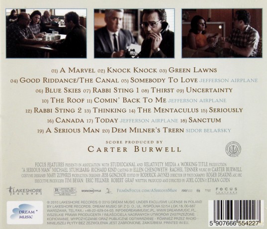 A Serious Man soundtrack (Poważny Człowiek) [CD]