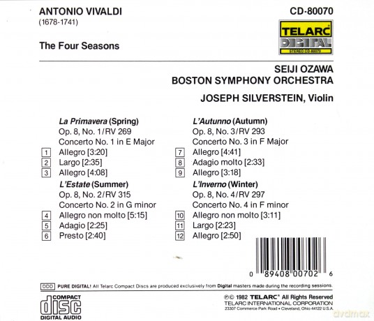 Ozawa/Boston: Vivaldi: Four Seasons [CD]