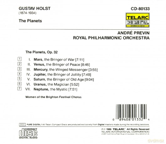 Previn/Rpo: Holst:The Planets [CD]