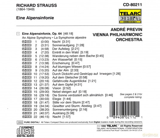 Previn/Vienna: Strauss - Alpine Symphony [CD]