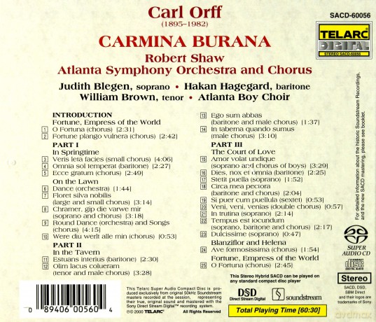 Carl Orff:Carmina Burana [SACD]