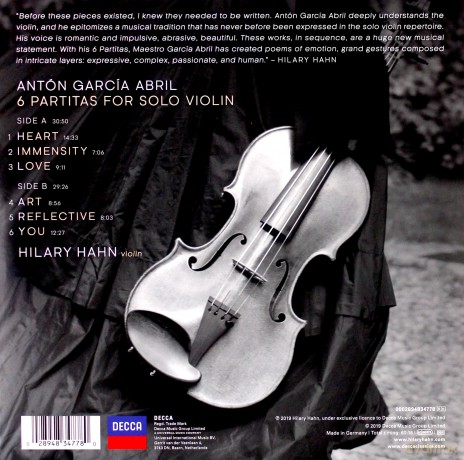 Hilary Hahn: 6 Partitas By Anton Garcia Abril [Winyl]